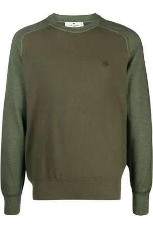Etro Strik, Herre, Grøn, M, Uld, Jumper i ren ny uld