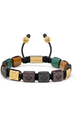 Nialaya Tilbehør, Herre, Gul, M, Uld, Keramisk Flatbead Armbånd