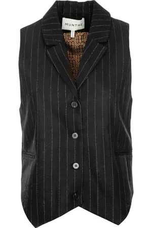 Munthe Jakke, Dame, Sort, L, Elegant Stribet Vest
