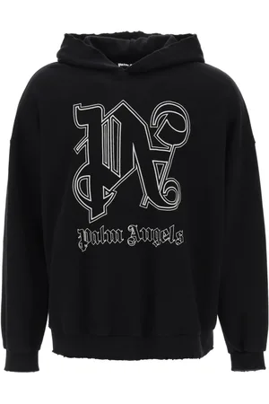 Palm Angels Sweathshirts & Hoodies, Herre, Sort, M, Bomuld, Monogram Statement Hoodie