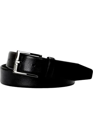 HUGO BOSS Tilbehør, Herre, Sort, 110 CM, Læder, Præget læderbælte med gunmetal spænde