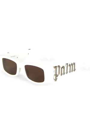 Palm Angels Tilbehør, unisex, Hvid, 51 MM, Uld, Sølvspejlede solbriller