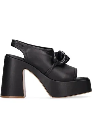 Stella McCartney Sko, Dame, Sort, 36 1/2 EU, Læder, Skyla Kæde Platform Sandaler