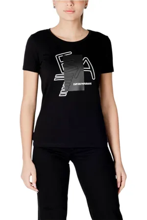 EA7 Top, Dame, Sort, L, Bomuld, Kortærmet T-shirt