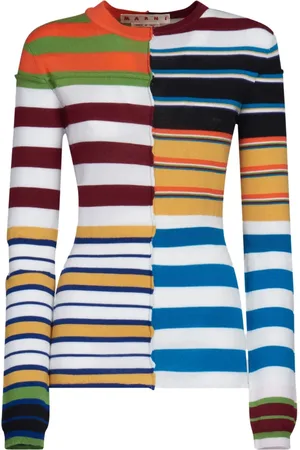 Marni Strik, Dame, Flerfarvet, L, Patchwork Wool Pullover