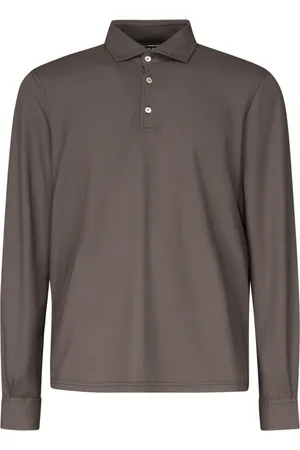 FEDELI Top, Herre, Brun, M, Bomuld, Brun T-shirts og Polos med Krave