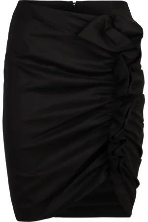 Nina Ricci Nederdel, Dame, Sort, XS, Uld, Draperet Mini Nederdel i Uld