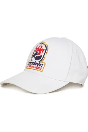 Dsquared2 Tilbehør, unisex, Hvid, S, Bomuld, Hvid Visir Hat med Patch