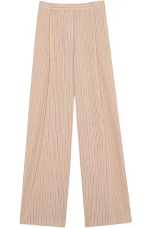 Nina Ricci Bukser, Dame, , 2XS, Uld, Stribede Uld Bukser med Svaj