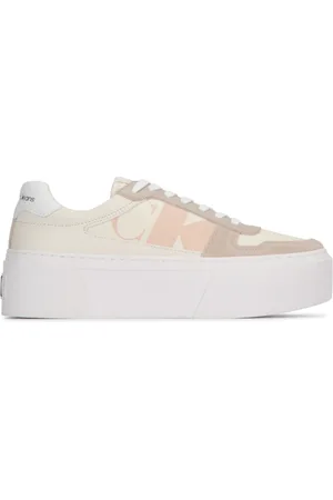 Calvin Klein Sko, Dame, Hvid, 39 EU, Platform panel sneakers