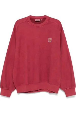 Carhartt Sweathshirts & Hoodies, Herre, Lyserød, L, Bomuld, Distressed Sweater med Logo Patch
