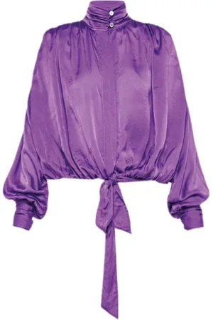 FORTE FORTE Bluser & Skjorter, Dame, Lilla, 2XL, Satin, Let Satin Bluse