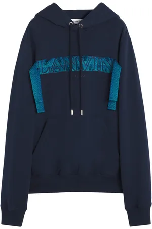 Lanvin Sweathshirts & Hoodies, Herre, Blå, S, Bomuld, Curb Lace Hoodie