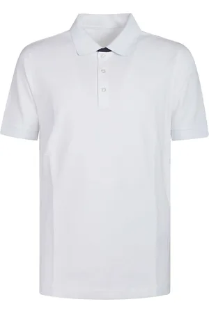 FAY Top, Herre, Hvid, L, Dobbeltkrave Polo Shirt i Bicolor Stil