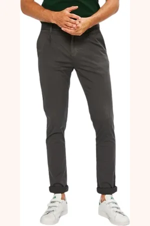 Calvin Klein Bukser, Herre, Grå, W38, Bomuld, Grå Chino Cargobukser Slim Fit