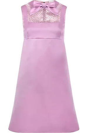 Nina Ricci Kjole, Dame, Lyserød, M, Satin, Lilla Satin Kjole med Sløjfe