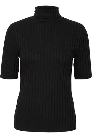 My Essential Wardrobe Strik, Dame, Sort, 2XL, Uld, Sort Rollneck Bluse Turtleneck