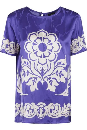 Etro Bluser & Skjorter, Dame, Flerfarvet, M, Afslappet bluse med korte ærmer