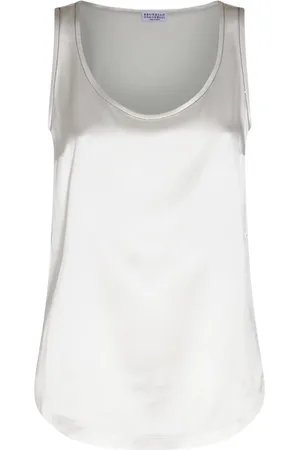 Brunello Cucinelli Top, Dame, , XL, Bomuld, Ærmeløs Top