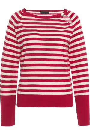 Liu Jo Strik, Dame, Rød, M, Uld, Rød Strik Pullover med Udsparinger