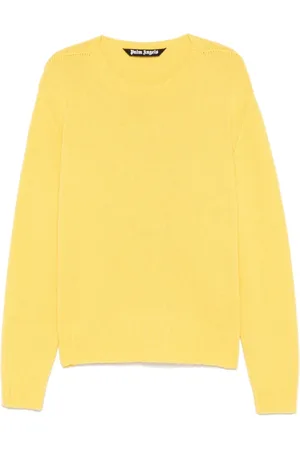 Palm Angels Strik, Herre, Gul, 2XL, Uld, Sunset Crew Neck Sweater