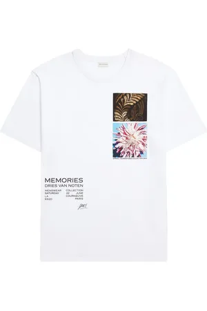 DRIES VAN NOTEN Top, Herre, Hvid, XL, Hvid T-shirt med grafisk print og rund hals