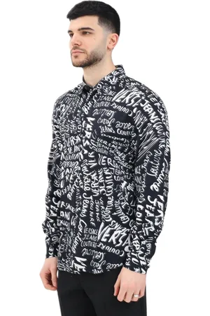 VERSACE Skjorte, Herre, Sort, M, Sort langærmet logo skjorte