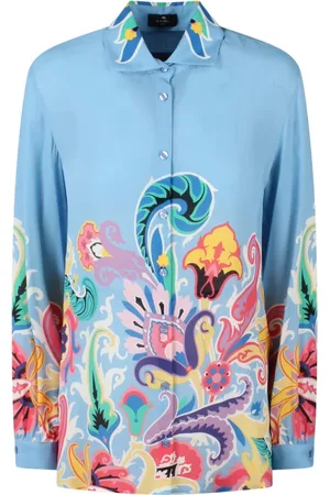 Etro Bluser & Skjorter, Dame, Flerfarvet, M, Paisley Print Skjorte, Afslappet Pasform, Klassisk Krave