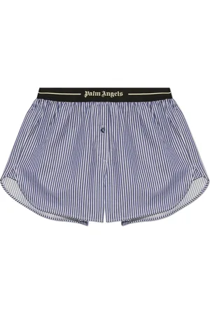 Palm Angels Shorts, Dame, Blå, XS, Polyester, Stribede Shorts
