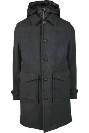 Woolrich Frakke, Herre, Sort, L, Uld, Klassisk Frakke med Knappelukning