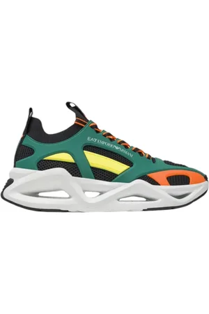 EA7 Sko, Herre, Sort, 40 EU, Polyester, Sort Multicolor Mesh Sneaker