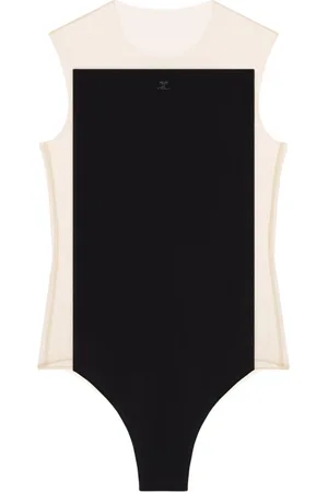 Courrèges Top, Dame, , M, Panelær Ærmeløs Top med Broderet Logo