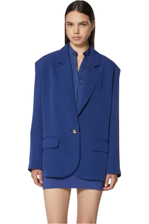 Silvian Heach Jakke, Dame, Blå, XS, Uld, Oversize enkeltknap blazer