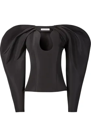Nina Ricci Bluser & Skjorter, Dame, Sort, L, Uld, Taft Top med Kokonærmer