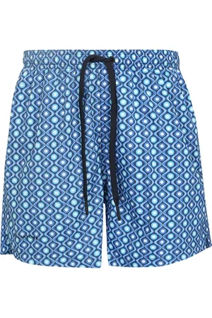 TAGLIATORE Badetøj, Herre, Blå, S, Polyester, Geometrisk Print Badeshorts