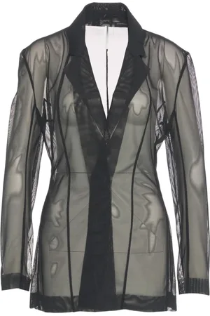 Norma Kamali Jakke, Dame, Sort, M, Nylon, Sort Tulle Blazer