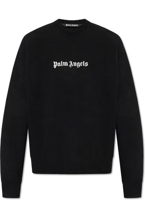 Palm Angels Strik, Herre, Sort, L, Uld, Sweater med logo