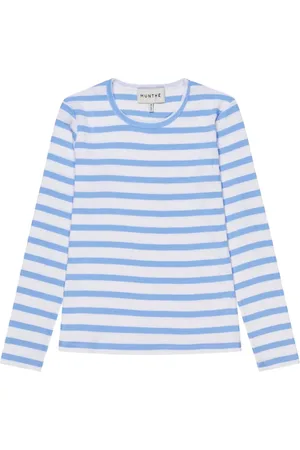 Munthe Top, Dame, Blå, 2XS, Bomuld, Stribet T-shirt