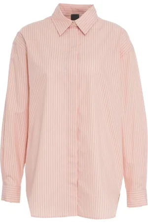 Pinko Bluser & Skjorter, Dame, Lyserød, 2XS, Bomuld, Stribet Oversized Skjorte Rose Ss25
