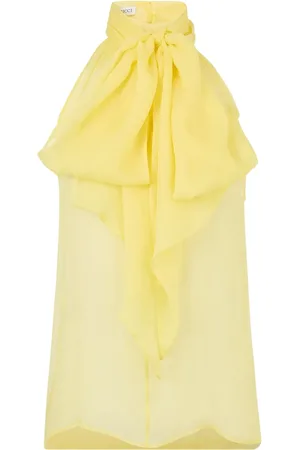 Nina Ricci Top, Dame, Gul, L, Halterneck Lavallière Top