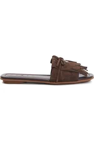 Hogan Sko, Dame, Brun, 41 EU, Brun Ruskind Frynse Sandaler