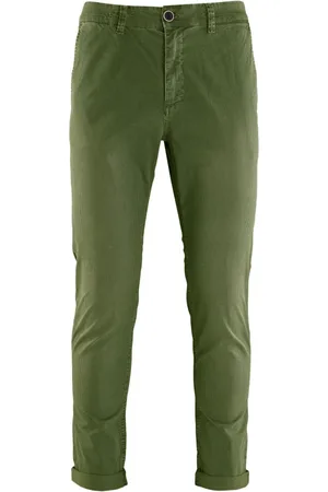 Bomboogie Bukser, Herre, Grøn, W33, Bomuld, Stribede Gabardine Chino Bukser