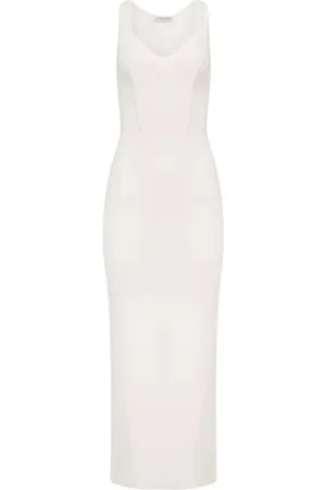 Nina Ricci Kjole, Dame, Hvid, XS, Bomuld, Corset Midi Kjole
