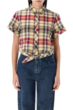 Ralph Lauren Bluser & Skjorter, Dame, Flerfarvet, 3XS, Bomuld, Dametøj Skjorter Tartan Ss25