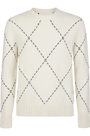 ELEVENTY Strik, Herre, , M, Uld, Diamond Stitch Uld Sweater