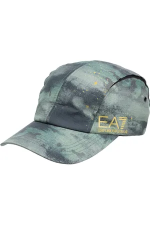 EA7 Tilbehør, Herre, Grøn, M, Bomuld, Justerbar Kasket med Abstrakt Logo
