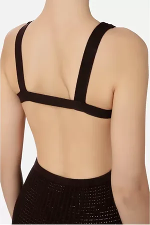 Elisabetta Franchi Kjole, Dame, Brun, XL, Polyester, Ærmeløs Midi Kjole