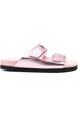 Palm Angels Sko, Dame, Lyserød, 38 EU, Læder, Logo Lædersandaler