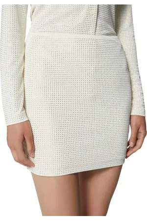 Silvian Heach Nederdel, Dame, Hvid, 2XS, Polyester, Mininederdel med lyse applikationer