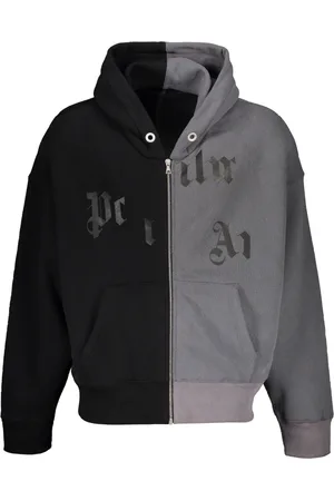 Palm Angels Sweathshirts & Hoodies, Herre, Sort, XL, Bomuld, Contrast Hoodie med frontprint